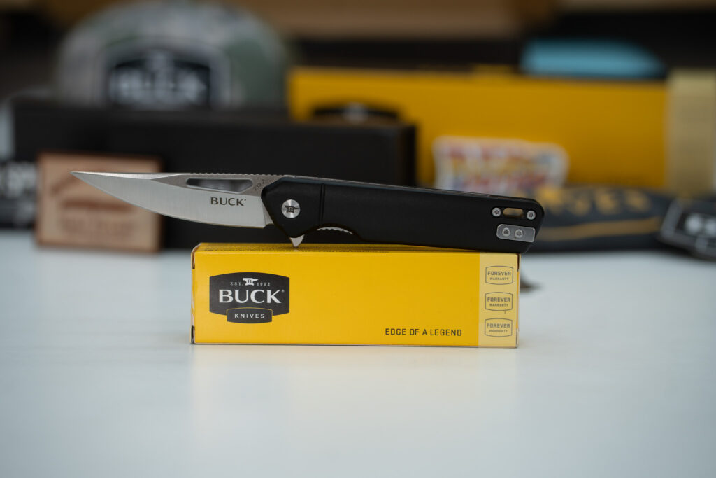 Buck Knives 239 Infusion Drop Point — modern anodized aluminum everyday carry pocket knife.